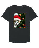 Cat in Christmas tree Tricou mânecă scurtă guler larg Bărbat Skater