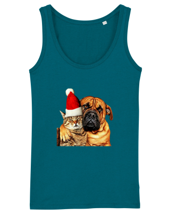 Dogs and cat in Christmas spirit Ocean Depth