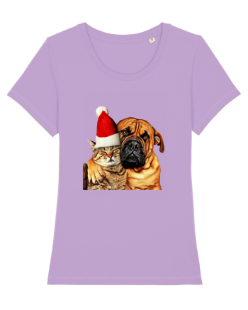 Dogs and cat in Christmas spirit Lavender Dawn