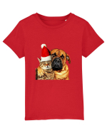 Dogs and cat in Christmas spirit Tricou mânecă scurtă  Copii Mini Creator