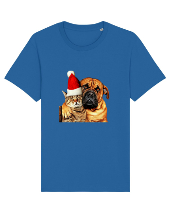 Dogs and cat in Christmas spirit Royal Blue