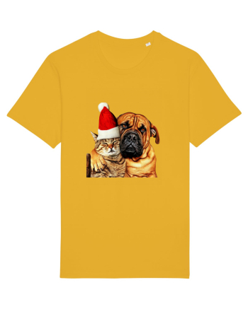Dogs and cat in Christmas spirit Spectra Yellow