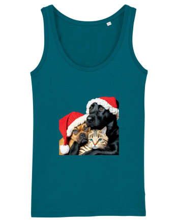 Dogs and cat in Christmas spirit Ocean Depth