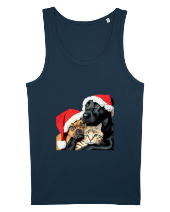 Dogs and cat in Christmas spirit Navy