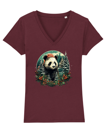 Christmas Panda Burgundy
