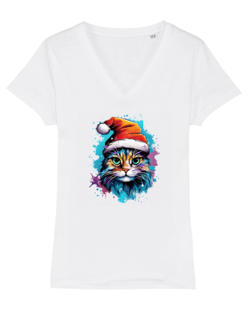 Christmas cat White
