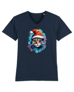 Christmas cat Tricou mânecă scurtă guler V Bărbat Presenter