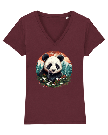 Christmas Panda Burgundy