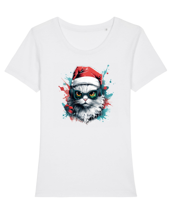 Christmas cat White