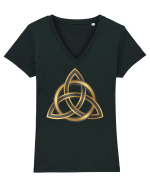 Abstract Tricou mânecă scurtă guler V Damă Evoker