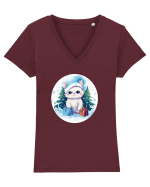 Christmas cat Tricou mânecă scurtă guler V Damă Evoker