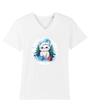 Christmas cat White
