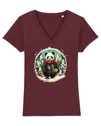 Christmas Panda Burgundy