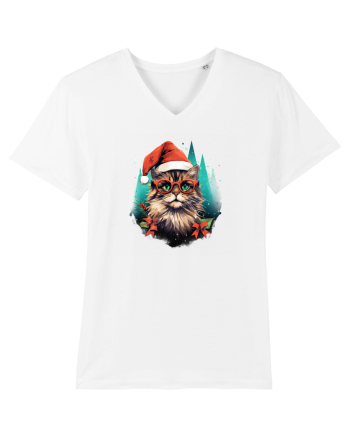Christmas cat White