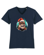 Christmas cat Tricou mânecă scurtă guler V Bărbat Presenter