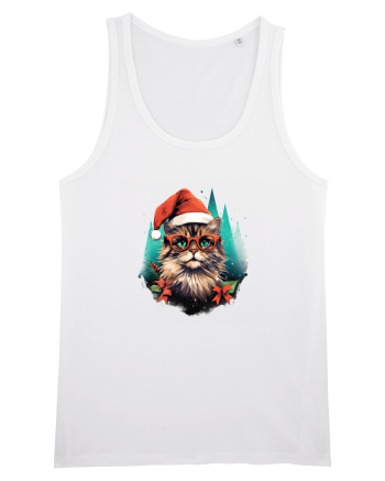 Christmas cat White