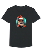 Christmas cat Tricou mânecă scurtă guler larg Bărbat Skater