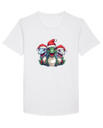 Christmas dinosaur party Tricou mânecă scurtă guler larg Bărbat Skater