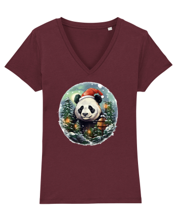 Christmas Panda Burgundy