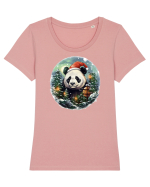 Christmas Panda Tricou mânecă scurtă guler larg fitted Damă Expresser