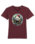 Christmas Panda Tricou mânecă scurtă guler V Bărbat Presenter