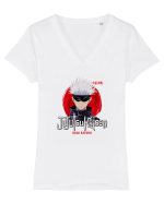 Gojo Satoru Tricou mânecă scurtă guler V Damă Evoker