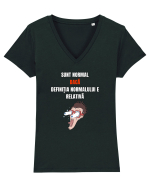 SUNT NORMAL! Tricou mânecă scurtă guler V Damă Evoker