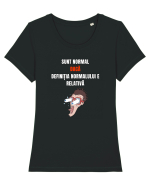 SUNT NORMAL! Tricou mânecă scurtă guler larg fitted Damă Expresser