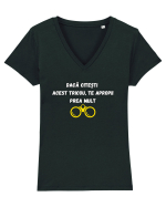 TE APROPII PREA MULT Tricou mânecă scurtă guler V Damă Evoker