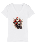 Rocker Santa  Tricou mânecă scurtă guler V Damă Evoker