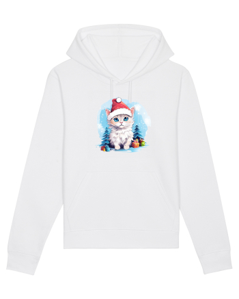 Christmas cat White