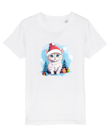 Christmas cat White