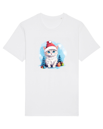 Christmas cat White