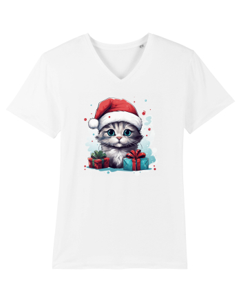 Christmas cat White