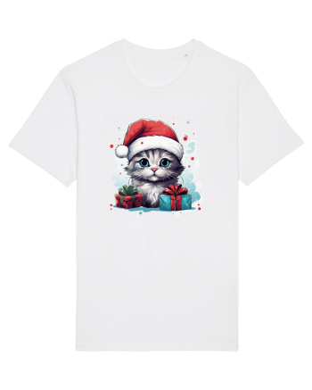 Christmas cat White
