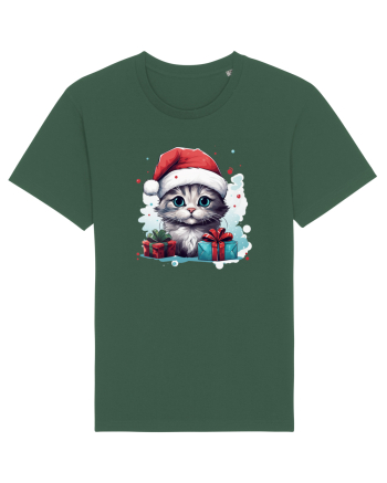 Christmas cat Bottle Green
