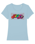 Adventure text Tricou mânecă scurtă guler larg fitted Damă Expresser