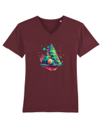 Christmas splash  Tricou mânecă scurtă guler V Bărbat Presenter