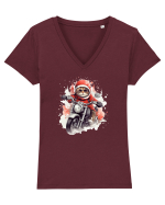 Rocker Cat Tricou mânecă scurtă guler V Damă Evoker