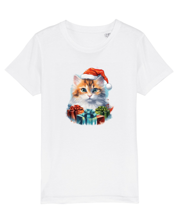 Christmas cat White