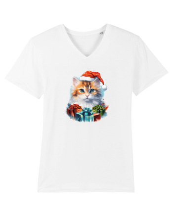 Christmas cat White