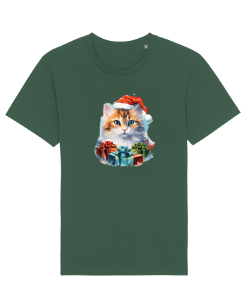 Christmas cat Bottle Green