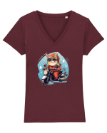 Rocker Cat Tricou mânecă scurtă guler V Damă Evoker