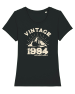Născut in 1984 BC Vintage limited edition Tricou mânecă scurtă guler larg fitted Damă Expresser