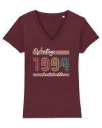 Născut in 1994 ST Darkline vintage Tricou mânecă scurtă guler V Damă Evoker