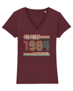 Născut in 1984 ST The finest classic brand Tricou mânecă scurtă guler V Damă Evoker