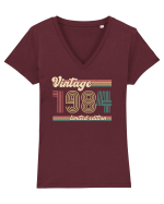 Născut in 1984 ST Vintage limited edition Tricou mânecă scurtă guler V Damă Evoker