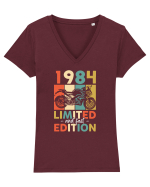 1984 - Limited and fast edition - Cadou aniversar 1984 Tricou mânecă scurtă guler V Damă Evoker