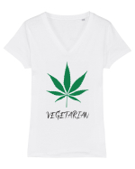 Vegetarian Tricou mânecă scurtă guler V Damă Evoker