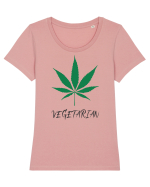 Vegetarian Tricou mânecă scurtă guler larg fitted Damă Expresser